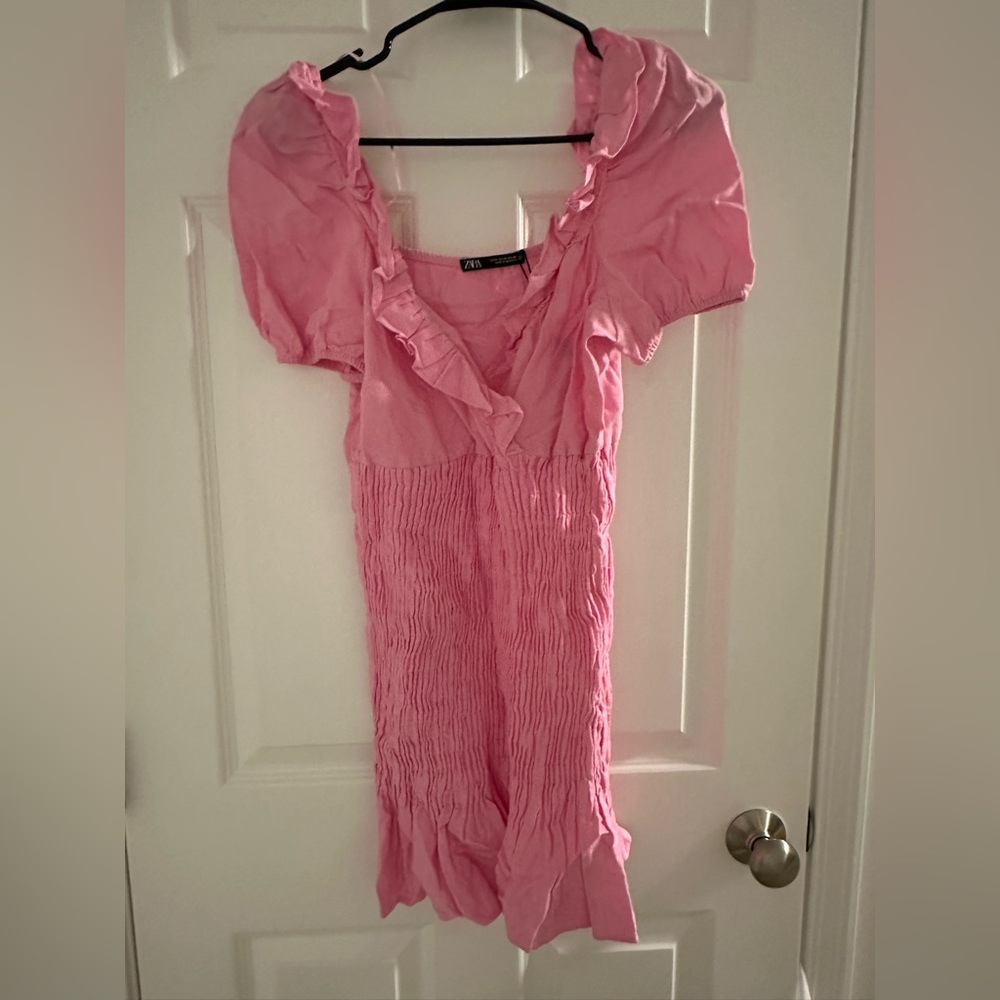 Zara Pink Ruffled Dress